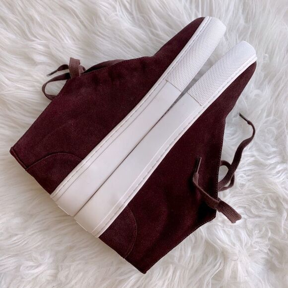 VIA SPIGA Sartin Chukka bootie shearling lined suede burgundy color NWOT size 7 - Picture 5 of 9